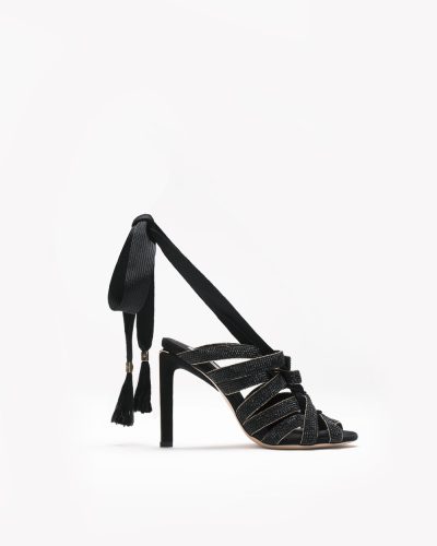 Giorgio Armani X1P910 Sandalia Nero+Nero Jet Oro